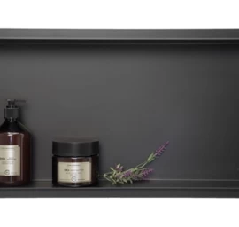 Įleidžiama berėmė sieninė lentyna Balneo Wall Box NO RIM, juoda matinė, 60x30x7 cm, OB-BL3-NR