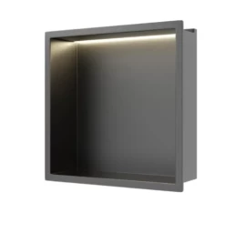 Įleidžiama sieninė lentyna Balneo Wall Box LED juodo metalo sp., 30x30x10 cm, B0101080109-1