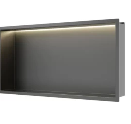 Įleidžiama sieninė lentyna Balneo Wall Box LED juodo metalo sp., 60x30x10 cm, B0101080109-2