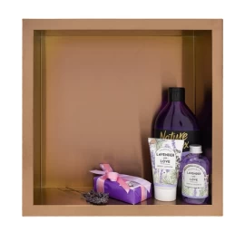 Įleidžiama sieninė lentyna Balneo Wall Box ONE su rėmeliu, vario sp., 30x30x10 cm OB-C02
