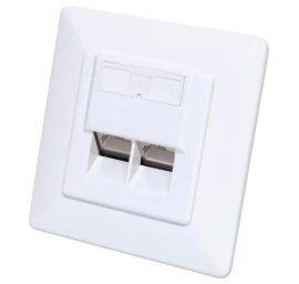įleistinis 2x Rj45 Cat6a Stp Lizdas Baltos Spalvos