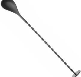 Ilgas Kokteilių Baro šaukštas Su Purkštuku 280 X 35 Mm - Juodas