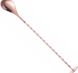 Ilgas Kokteilių Baro šaukštas Su Purkštuku 280 X 35 Mm - Varinis