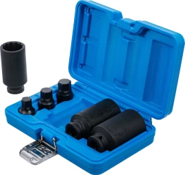 Ilgų smūginių galvučių rinkinys | 12 kampų | su antgaliais | 6 vnt. (5334)