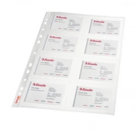 Įmautė Esselte, A4, 105 mikr., vizitinėms kortelėms, 8 kišenėlės 10vnt.