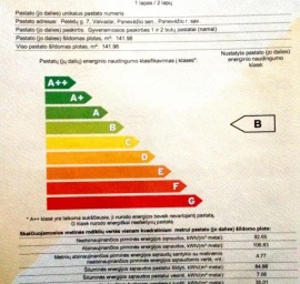 Pastato energinio naudingumo sertifikavimas, nesudėtingo, vieno aukšto, naujos statybos