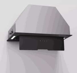 Įmontuojamas 52 cm pločio gartraukis Schlosser GLD52BL1000A (FULL GLASS), juodas