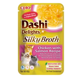 INABA CAT Dashi Delights Silky Broth Chicken with Salmon - cat treat - 40g