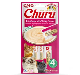 INABA Churu Tuna with shrimp flavour - cat treats - 4x14 g