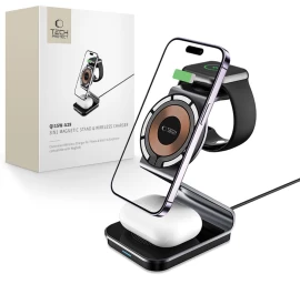 Indukcinis įkroviklis 3-in-1 Su magsafe, Skirtas apple Watch Airpods - Juodas