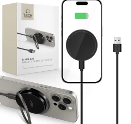 Indukcinis įkroviklis Su Usb-a - Usb-c magsafe Kabelio Laikikliu - Juodas