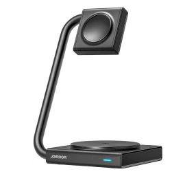 Indukcinis Laikrodžio Ir Išmaniojo Telefono įkroviklis 2-in-1 15w Magsafe Qi Sulankstomas Juodas