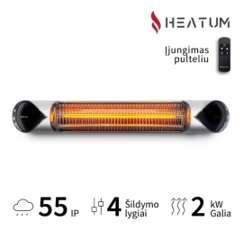 Infraraudonųjų spindulių šildytuvas Heatum CORE H2000R Silver