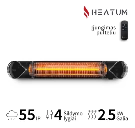 Infraraudonųjų spindulių šildytuvas Heatum CORE H2500R Black