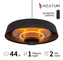 Infraraudonųjų spindulių šildytuvas Heatum VERSE H2000R Black