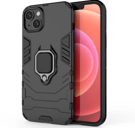 iphone 14 Plus šarvuotas Dėklas Su Magnetiniu Laikikliu žiedas Juodas