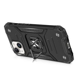 iphone 15 Plus Skirtas armor Ring Rožinio Aukso Spalvos Dėklas Su Pirštų Rankenėle