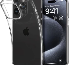 iphone 15 Pro Skystųjų Kristalų Dėklas - Skaidrus
