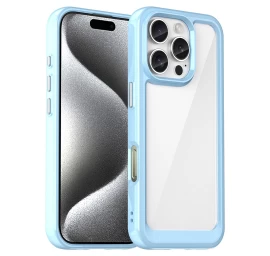 iphone 16 Pro Išorinės Erdvės Dėklas Su Geliniu Rėmeliu - Mėlynas