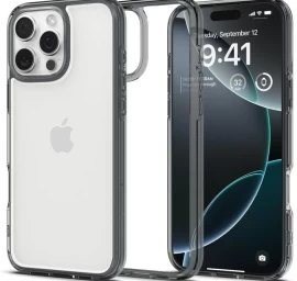 iphone 16 Pro Max Ultra Hybrid Dėklas - Permatomai Pilkas