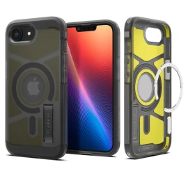 iphone 16e Galinis Dėklas Su Stovu tough Armor Magsafe - Skaidrus Pilkas