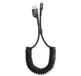 Iphone Pavasarinis Usb - Lightning Fish Eye 1 M Ilgio Juodas Kabelis