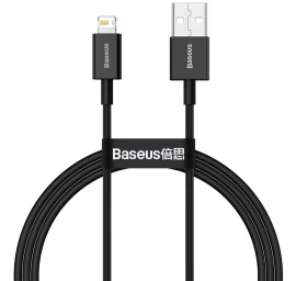 Iphone Usb - Lightning 2.4a 1 M Juodas Kabelis, Skirtas Iphone Usb - Lightning 2.4a