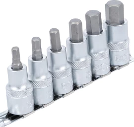 Įpresuotų antgalių rinkinys | 12,5 mm (1/2) | Hex šešiakampis 6 - 14 mm | 6 vnt. (8887)