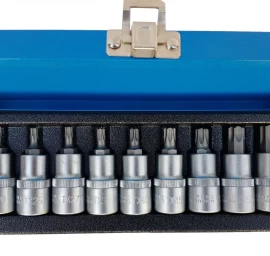 Įpresuotų antgalių rinkinys | 12.5 mm (1/2) | T-Star (Torx) T20 - T60 | 9 vnt. (KR122009B)