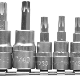 Įpresuotų antgalių rinkinys 1/4+3/8, 12 vnt T-Star, T8-T55 (YT-04331)