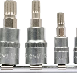 Įpresuotų antgalių rinkinys 1/4+3/8, 5 vnt Spline M5 - M12 (YT-04360)