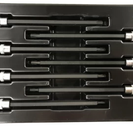 Įpresuotų antgalių rinkinys | 6.3 mm (1/4) | T-Star (Torx) S2 | T10 - T40 | 7 vnt. (S1107)