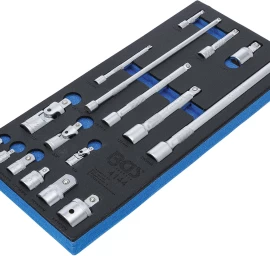 Įrankių dėklas 1/3: Ilgintuvai, adapteriai ir šarnyrų komplektas | 17 vnt. (4144)