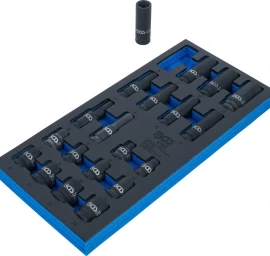 Įrankių dėklas 1/3: smūginės galvutės šešiakampės | 12,5 mm (1/2) | 10 - 24 mm | 20 vnt. (4130)