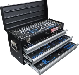 Įrankių rinkinys su metaline dėže | 3 stalčiai | 143 įrankiai (3318)