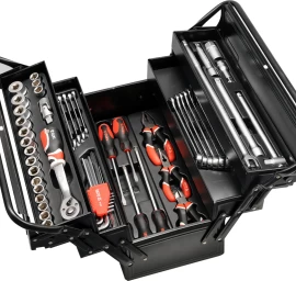 Įrankių rinkinys su metaline dėže | 63 vnt (YT-3895)