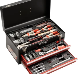 Įrankių rinkinys su metaline dėže ir stalčiais | 80 vnt. (YT-38951)