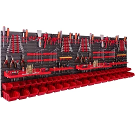 Įrankių stendas PVC (pakabinamas) su dėžutėmis ir laikikliais 122vnt.