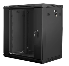 įrengimo Spinta 19&amp;#039;&amp;#039; 12u 600x450mm Juoda (stiklinės Durys)