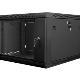 įrengimo Spinta 19&amp;#039;&amp;#039; 6u 600x600mm Juoda (stiklinės Durys)