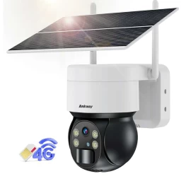 Išmanioji Ptz 4g Lte Saulės Kamera Su 5 W Saulės Kolektoriumi Asc006-4g - Balta