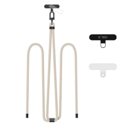 Išmaniojo Telefono Pakabukas Su Reguliuojama Virvele - Smėlio Spalvos