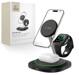 Išmaniųjų Telefonų Išmaniųjų Laikrodžių Ausinių Indukcinis įkroviklis 3-in-1 Magnetic Magsafe - Juodas