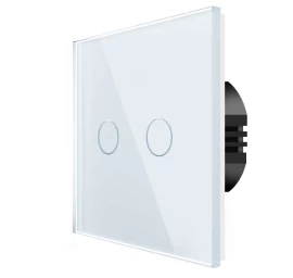 Išmanus šviesos jungiklis su nuotoliniu valdymu (WIFI), dvipolis, baltas - Be neutralaus laido