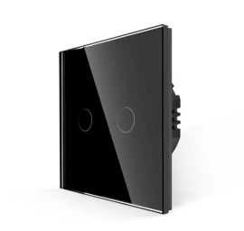 Išmanus šviesos jungiklis su nuotoliniu valdymu (WIFI), dvipolis, juodas - Be neutralaus laido