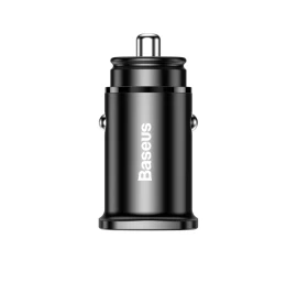 Išmanusis Automobilinis įkroviklis Su 2 Usb Prievadais Ir Usb-c Qc Pd Juodas