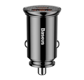 Išmanusis Automobilinis įkroviklis Su Usb Ir Usb-c Qc Pd Prievadais, Juodas
