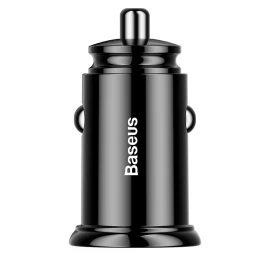 Išmanusis Automobilinis įkroviklis žiedinis 2x Usb Qc3.0 Quick Charge 3.0 Scp Afc 30w Juodas