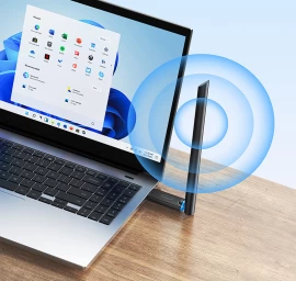 Išorinis Usb Wifi 2.4ghz 5ghz 650mbps Belaidis Usb Adapteris Su 6dbi Antena Juodas