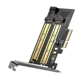 Išplėtimo Plokštė Pcie 3.0 X4 Adapteris Dviem Papildomiems M.2 M-key Ir M.2 B-key Ssd Lizdams